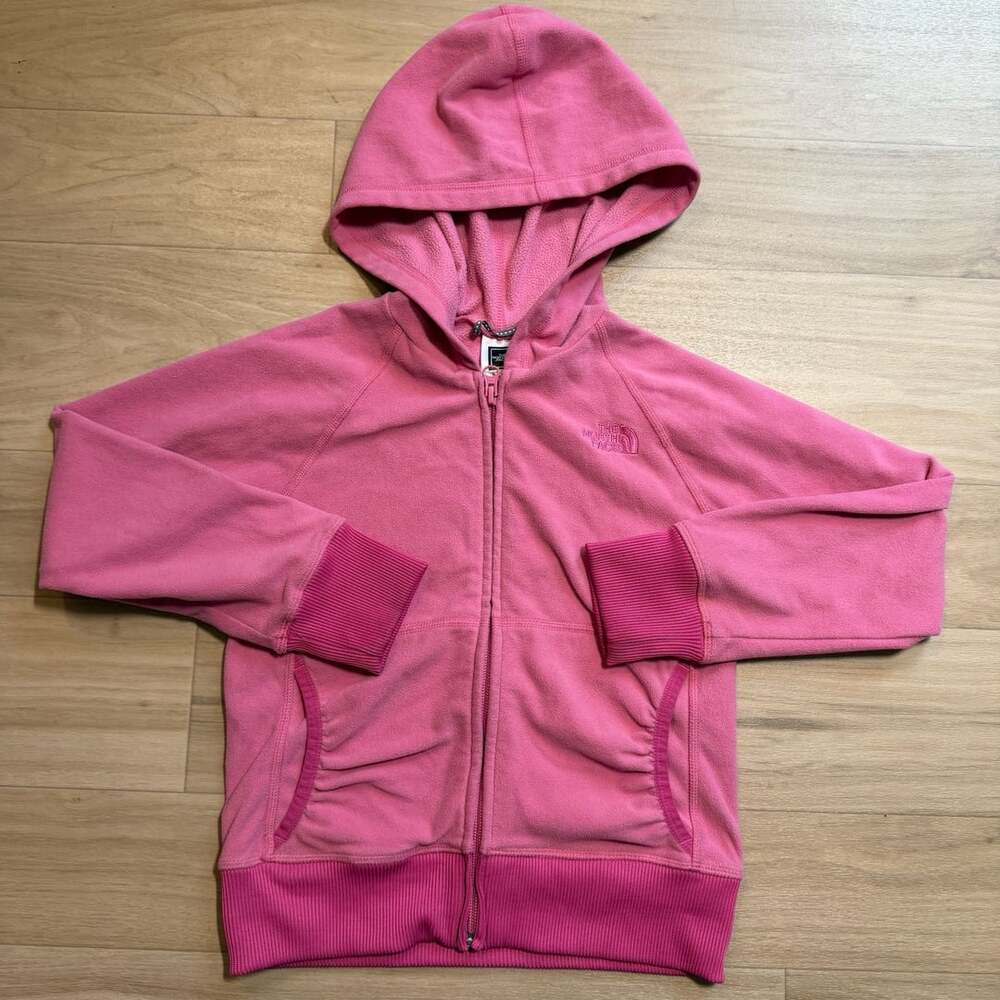 The North Face Girls Pink Full-Zip Fleece Hoodie Size S/P